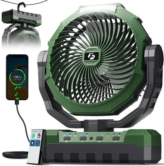 FRIZCOL 3-in-1 Camping Fan - Portable Fans Rechargeable - 24000mAh Battery Powered Fan(140Hrs) with Light