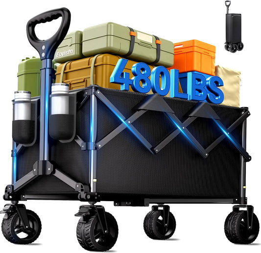 Collapsible Wagon Cart with Universal Wheels, 480LBS